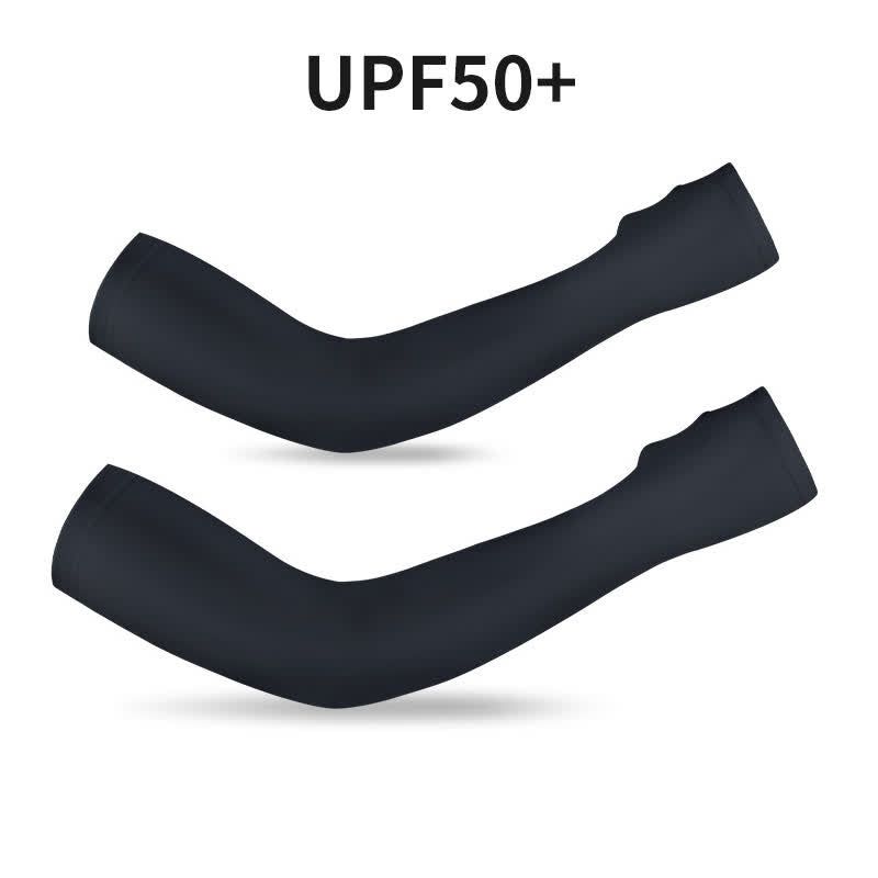Finger Loop Sun Protection Arm Sleeves - Black - XXL - image 9