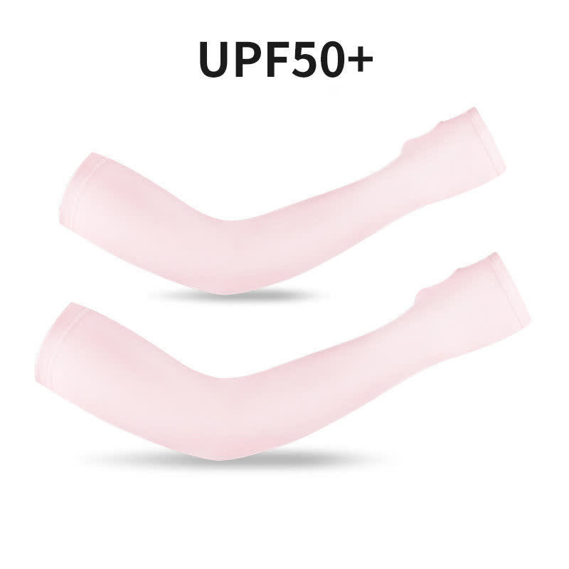 Finger Loop Sun Protection Arm Sleeves - Pink - L - image 6