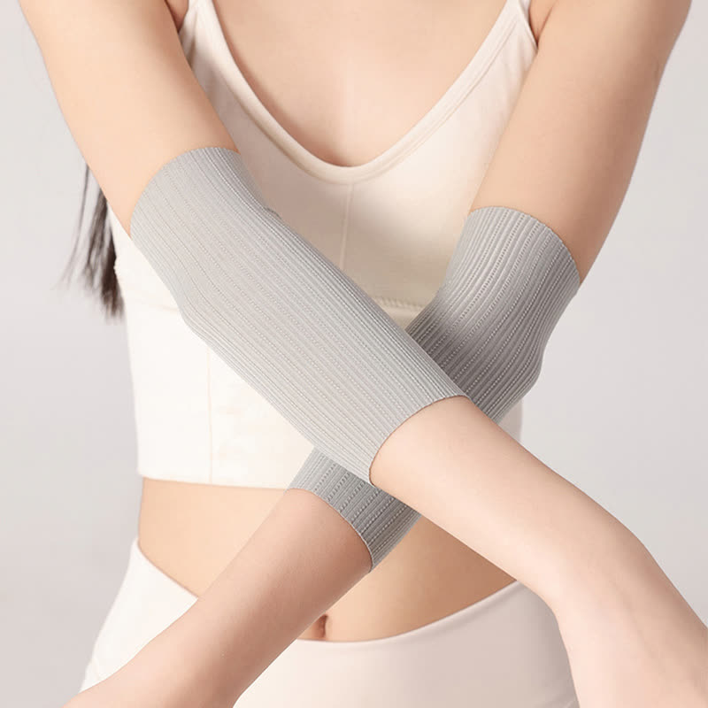 Seamless Ice Silk Arm Sleeves(2 Pairs) - Grey - XL - image 3