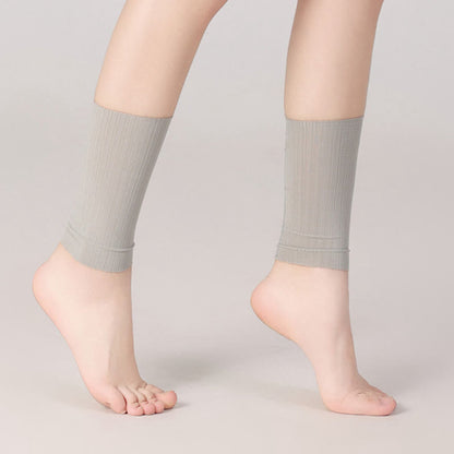 Wheat Jacquard Ice Silk Ankle Sleeves(2 Pairs) - Grey - XL - image 7