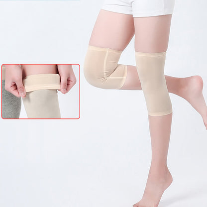 Non-slip Seamless Mulberry Silk Knee Sleeves - Nude - XL - image 6