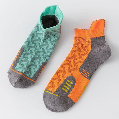 Striped Color Block Sports Ankle Compression Socks(5 Pairs) - image 1