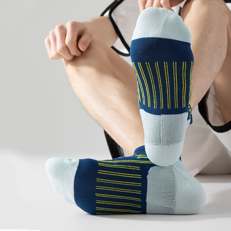 Plus Size Color Block Sports Ankle Compression Socks(5 Pairs) - image 6