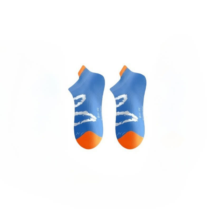 Plus Size Ink Brush Ankle Compression Socks(5 Pairs) - Blue - EU36-44(US3-10) - image 9