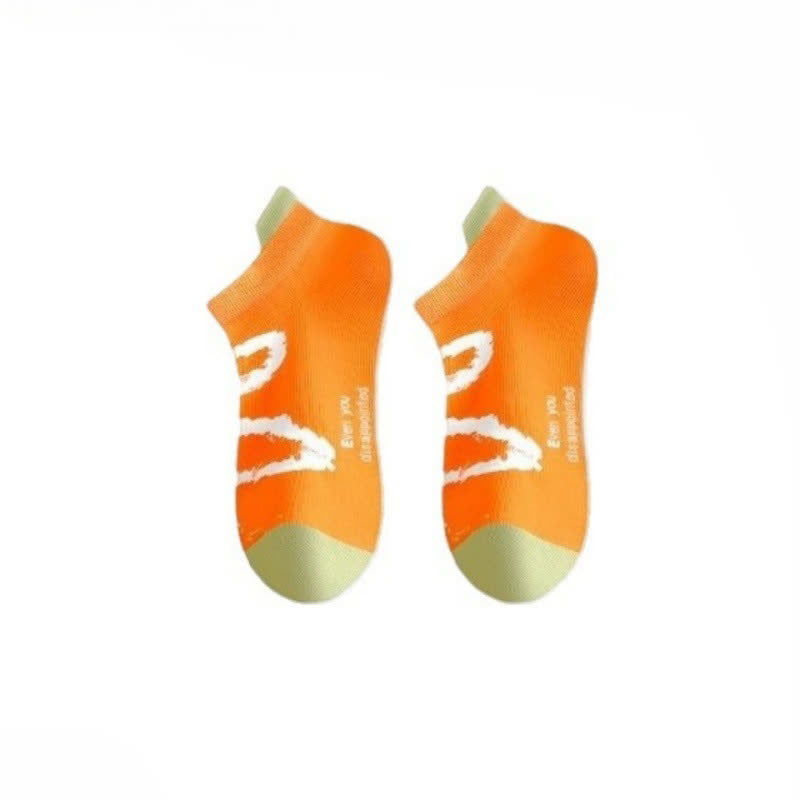 Plus Size Ink Brush Ankle Compression Socks(5 Pairs) - Orange - EU36-44(US3-10) - image 7