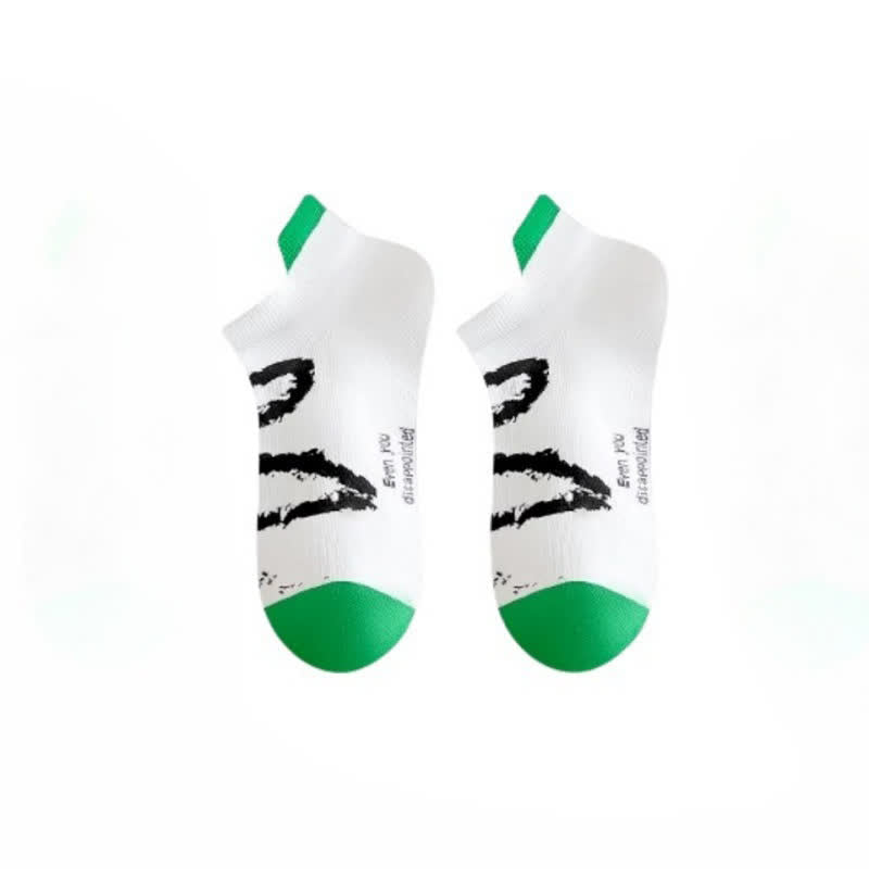 Plus Size Ink Brush Ankle Compression Socks(5 Pairs) - White - EU36-44(US3-10) - image 3
