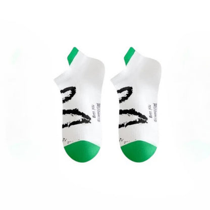 Plus Size Ink Brush Ankle Compression Socks(5 Pairs) - White - EU36-44(US3-10) - image 3