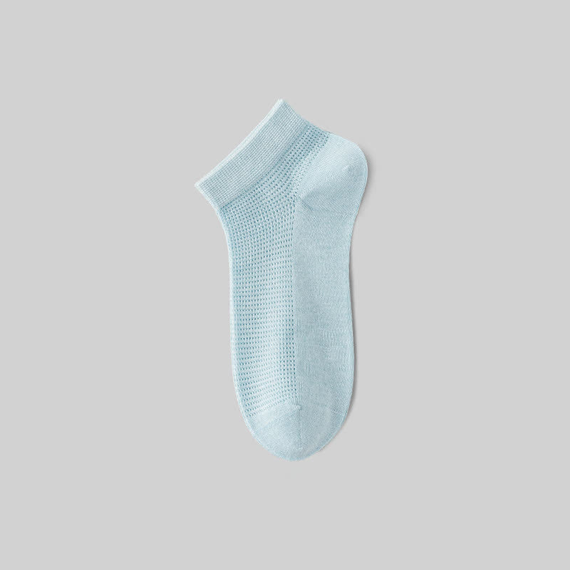 Mesh Breathable Mulberry Silk No Show Socks(9 Pairs) - Blue - EU36-40(US3-7) - image 11