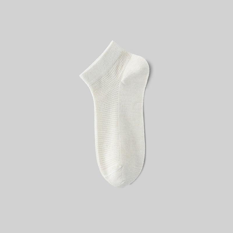 Mesh Breathable Mulberry Silk No Show Socks(9 Pairs) - White - EU36-40(US3-7) - image 3