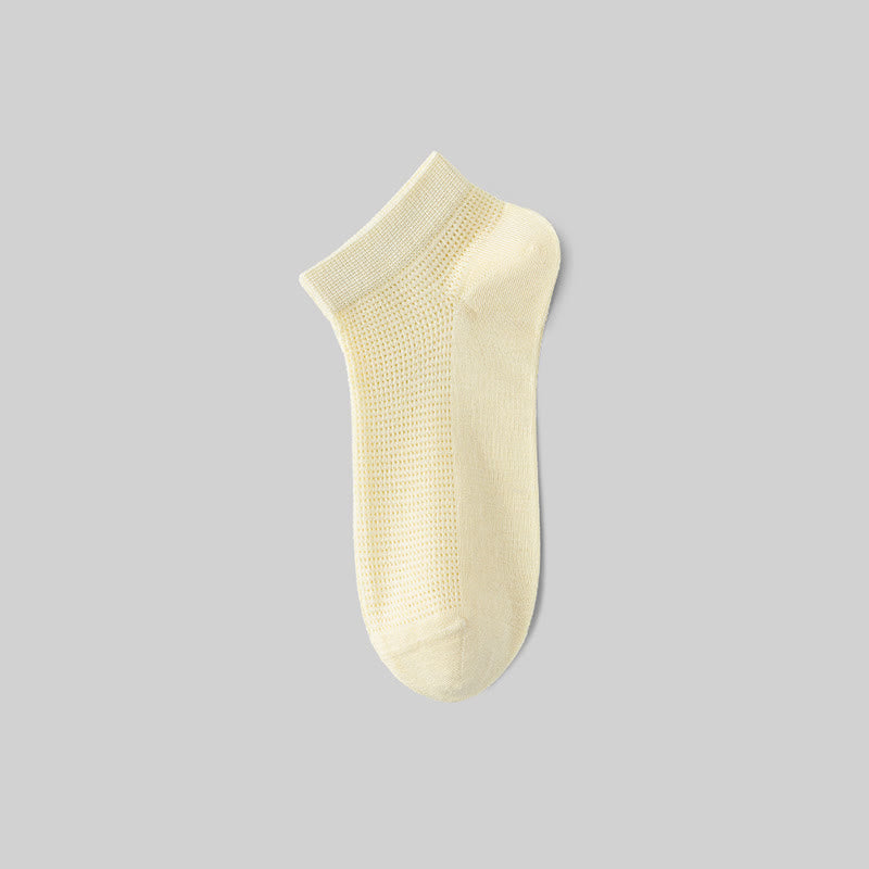 Mesh Breathable Mulberry Silk No Show Socks(9 Pairs) - Yellow - EU36-40(US3-7) - image 8