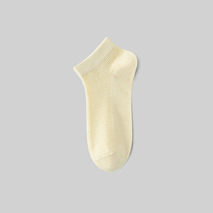 Mesh Breathable Mulberry Silk No Show Socks(9 Pairs) - Yellow - EU36-40(US3-7) - image 8