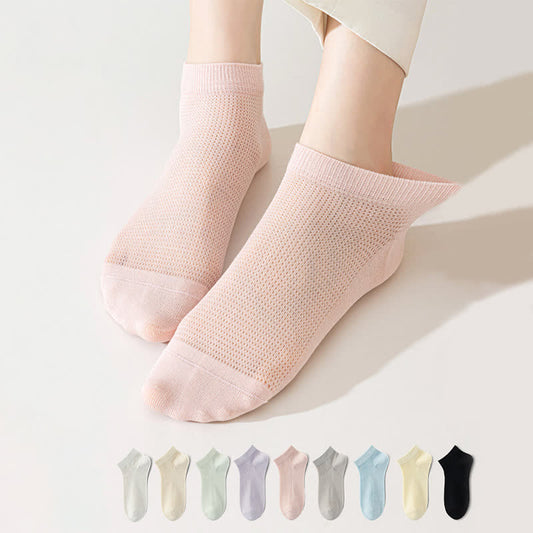 Mesh Breathable Mulberry Silk Ankle Socks(5 Pairs) - image 0