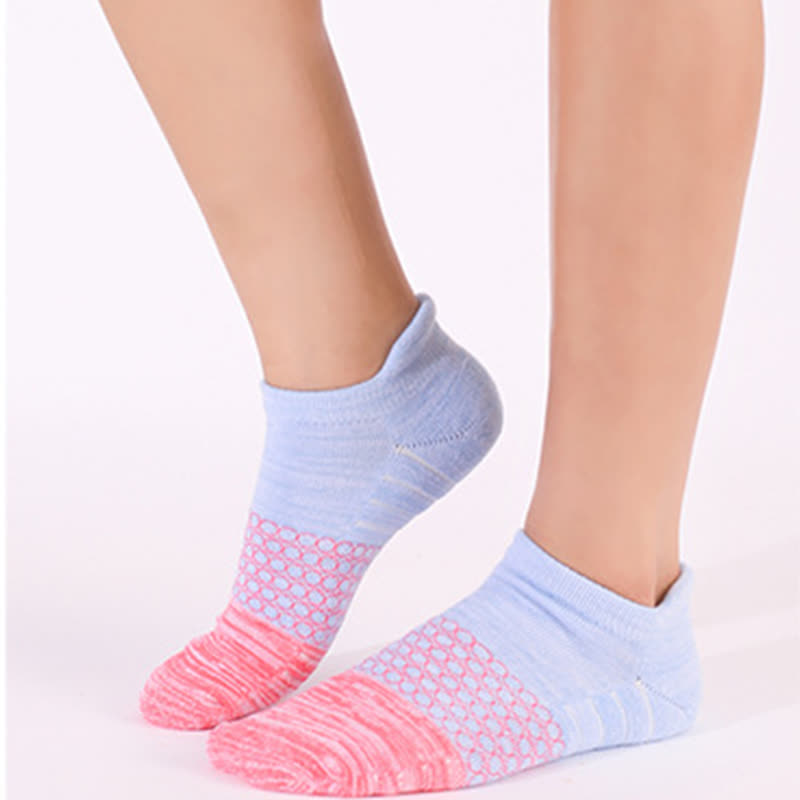 Gradient Color Block Cotton Ankle Compression Socks(8 Pairs) - image 1