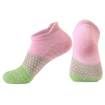 Gradient Color Block Cotton Ankle Compression Socks(8 Pairs) - Pink&Green - EU39-42(US6-8.5) - image 5
