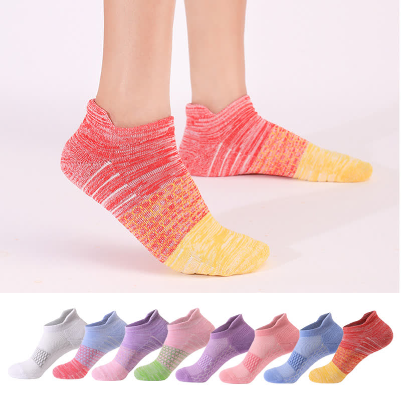 Gradient Color Block Cotton Ankle Compression Socks(8 Pairs) - Multicolor - EU39-42(US6-8.5) - image 0