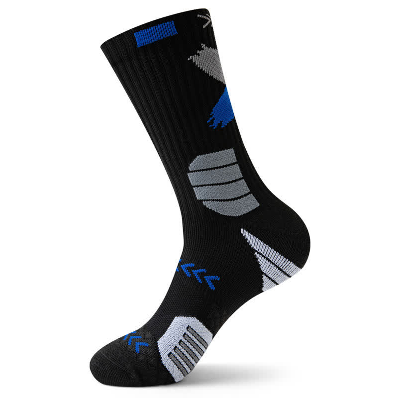 Arrow Graphic Print Sports Quarter Compression Socks(5 Pairs) - Black - EU39-44(US6-10) - image 6