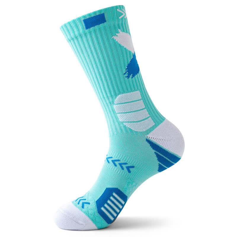 Arrow Graphic Print Sports Quarter Compression Socks(5 Pairs) - Mint - EU39-44(US6-10) - image 2