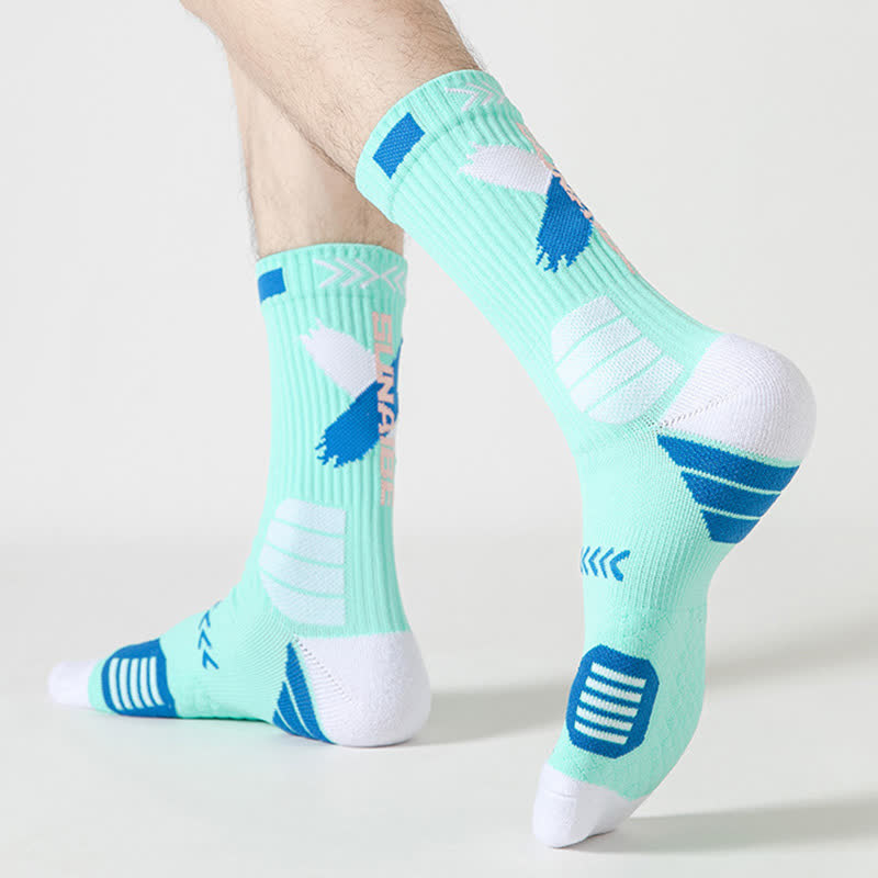 Arrow Graphic Print Sports Quarter Compression Socks(5 Pairs) - image 1