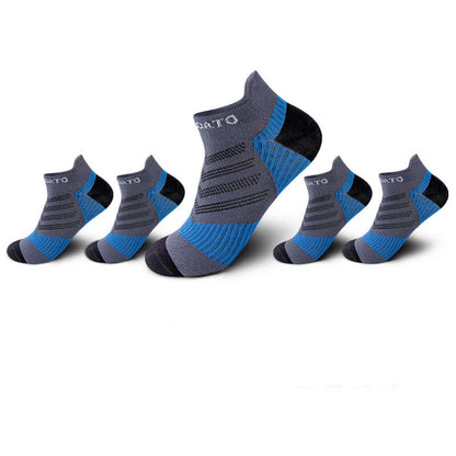 Colorblock Letter Print Ankle Compression Socks(5 Pairs) - Blue - EU39-44(US6-10) - image 11