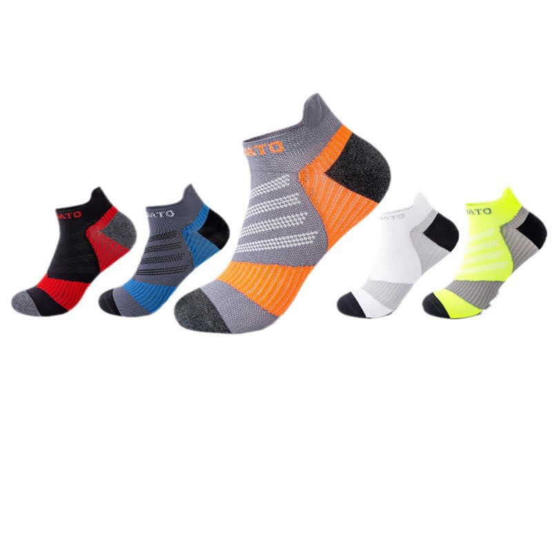 Colorblock Letter Print Ankle Compression Socks(5 Pairs) - Multicolor - EU39-44(US6-10) - image 1
