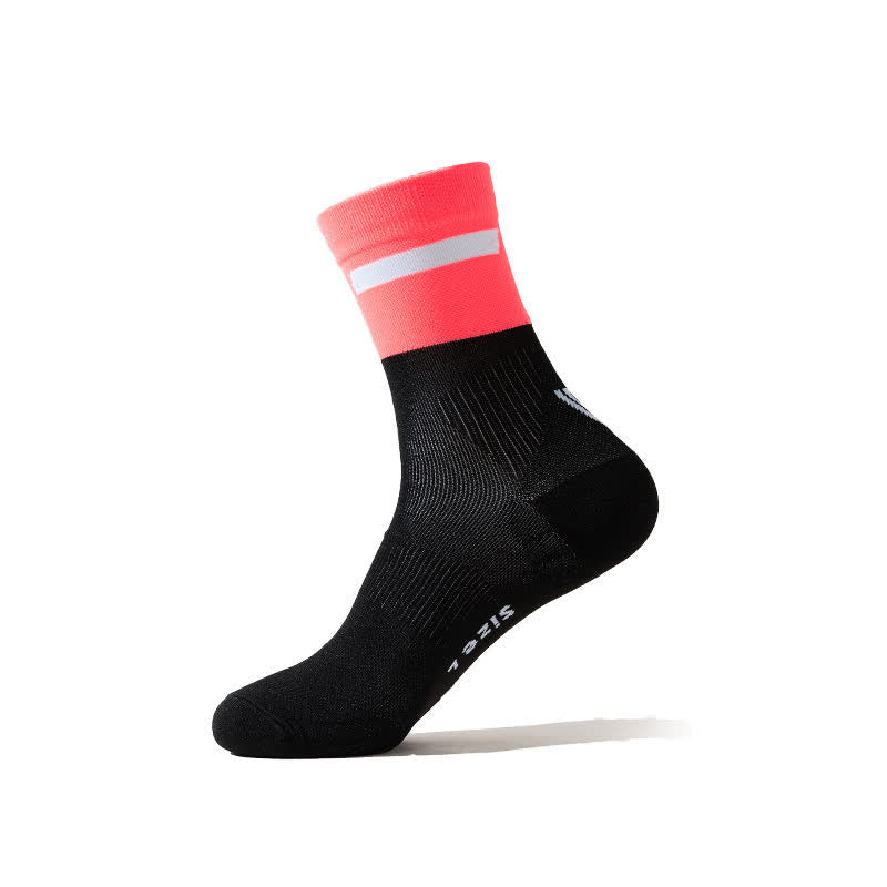Color-block Cycling Quarter Compression Socks(7 Pairs) - Pink - EU39-43(US6-9) - image 11