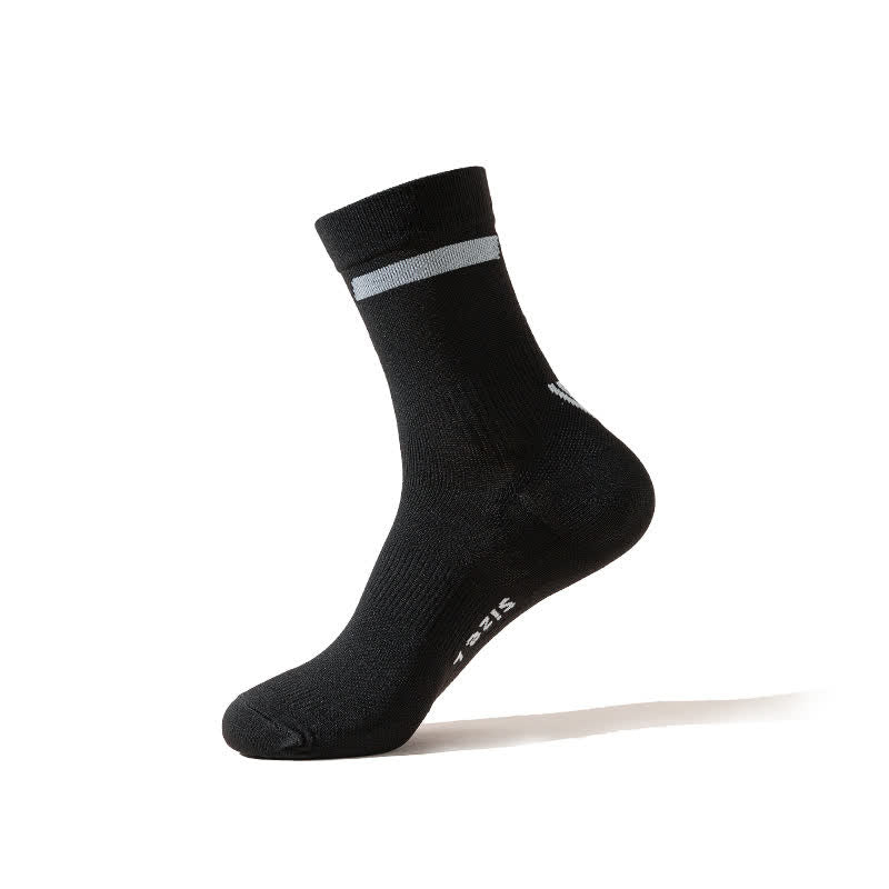 Color-block Cycling Quarter Compression Socks(7 Pairs) - Black - EU39-43(US6-9) - image 3