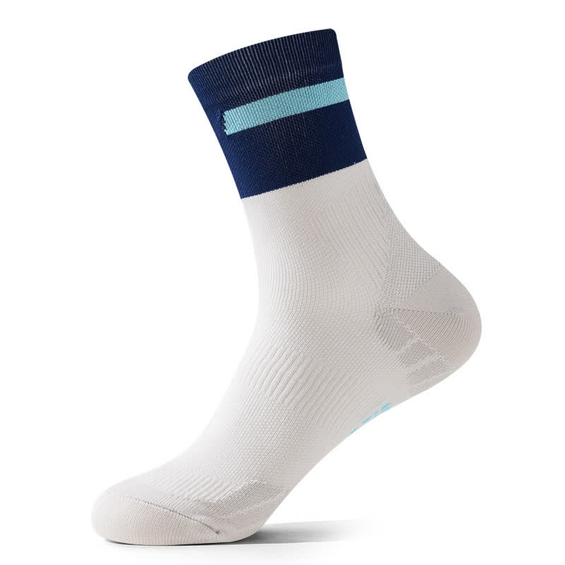 Color-block Cycling Quarter Compression Socks(7 Pairs) - Light Gray - EU39-43(US6-9) - image 13