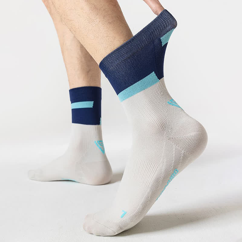 Color-block Cycling Quarter Compression Socks(7 Pairs) - image 12