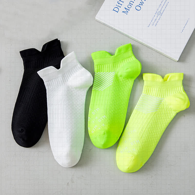 Solid Color Breathable Sports Ankle Compression Socks(4 Pairs) - Multicolor - EU36-43(US3-9) - image 1