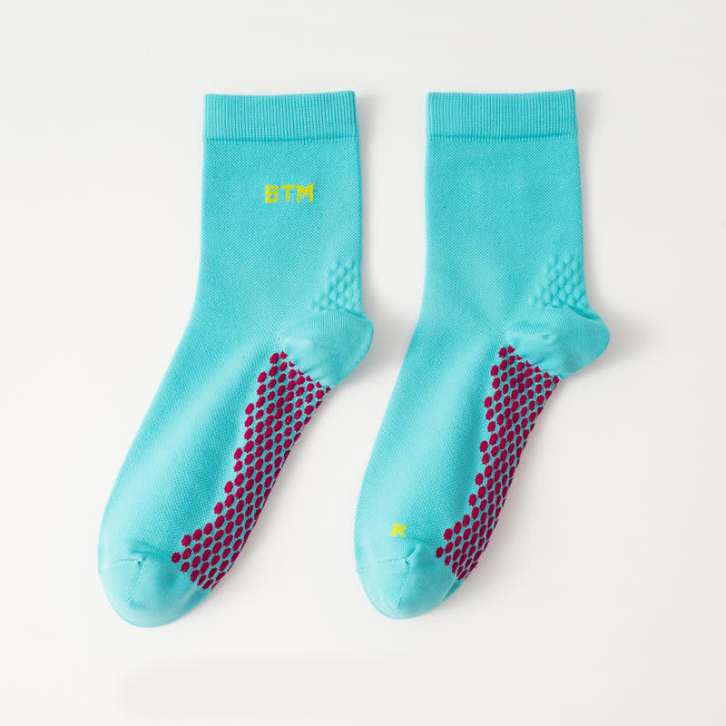 Quick-drying Sports Quarter Compression Socks(4 Pairs) - Light Blue - EU35-43(US3-9) - image 3