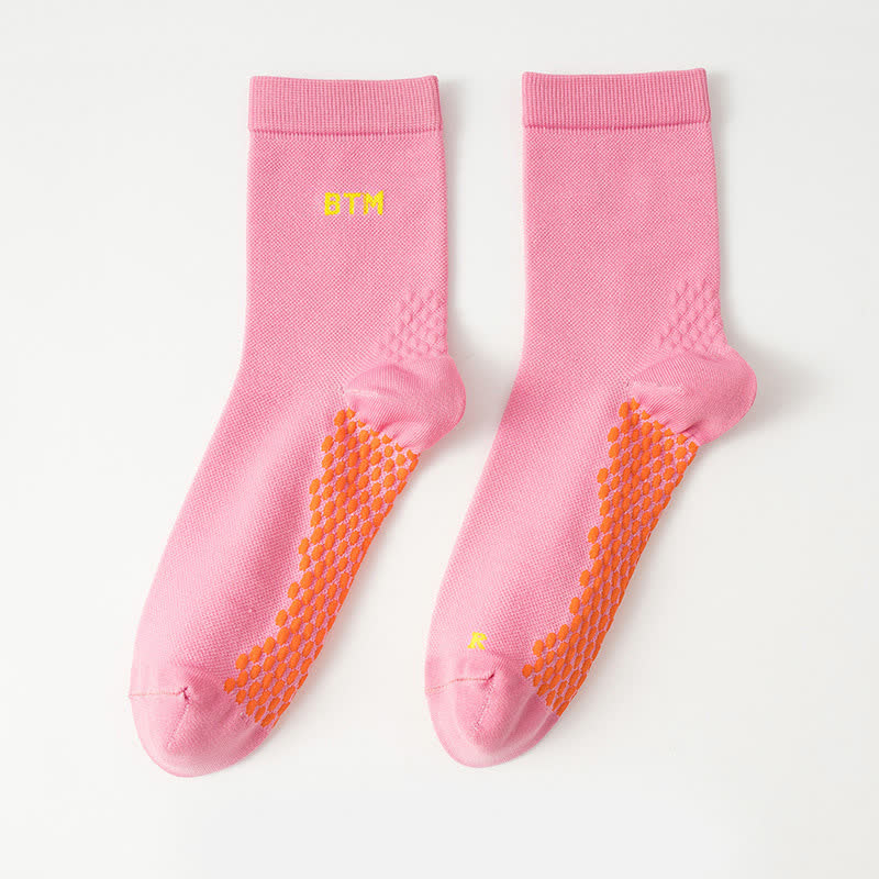Quick-drying Sports Quarter Compression Socks(4 Pairs) - Pink - EU35-43(US3-9) - image 8