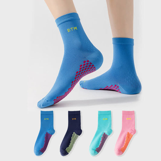Quick-drying Sports Quarter Compression Socks(4 Pairs) - Multicolor - EU35-43(US3-9) - image 0