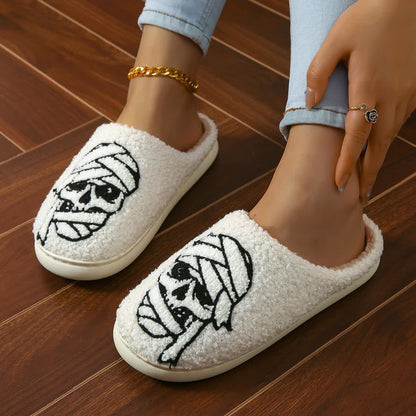 Plus Size Halloween Bandage Skull Print Slippers - image 2