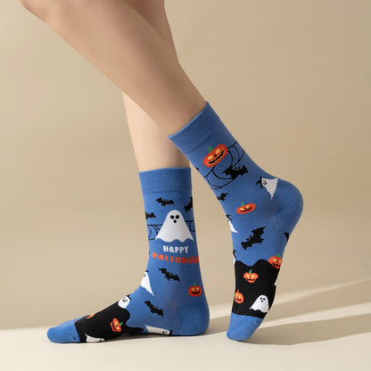 Plus Size Halloween Cute Cat Ghost Quarter Socks(6 Pairs) - image 12