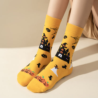 Plus Size Halloween Cute Cat Ghost Quarter Socks(6 Pairs) - image 14