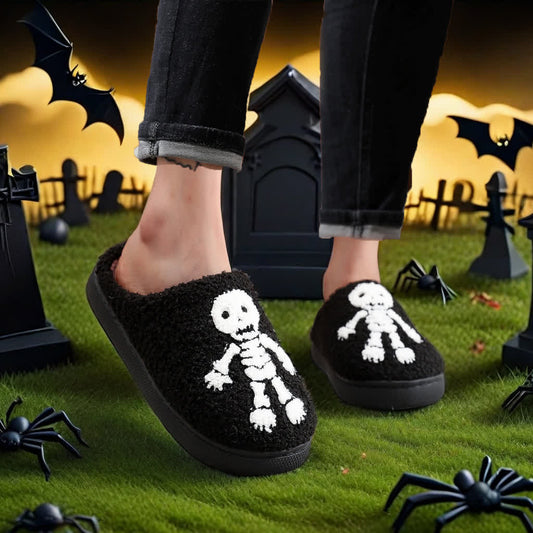 Plus Size Halloween Horror Skeleton Slippers - image 0