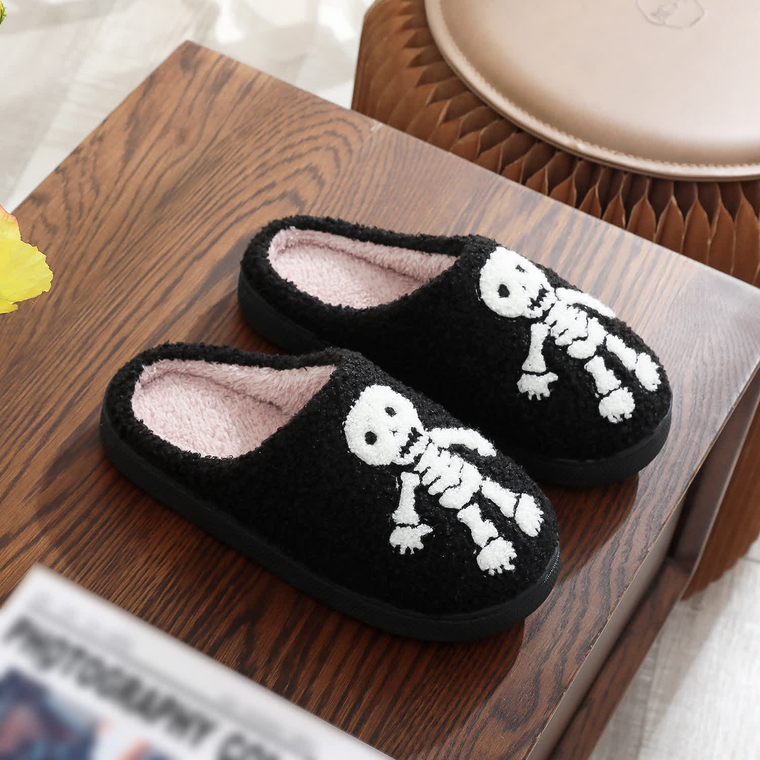 Plus Size Halloween Horror Skeleton Slippers - image 3