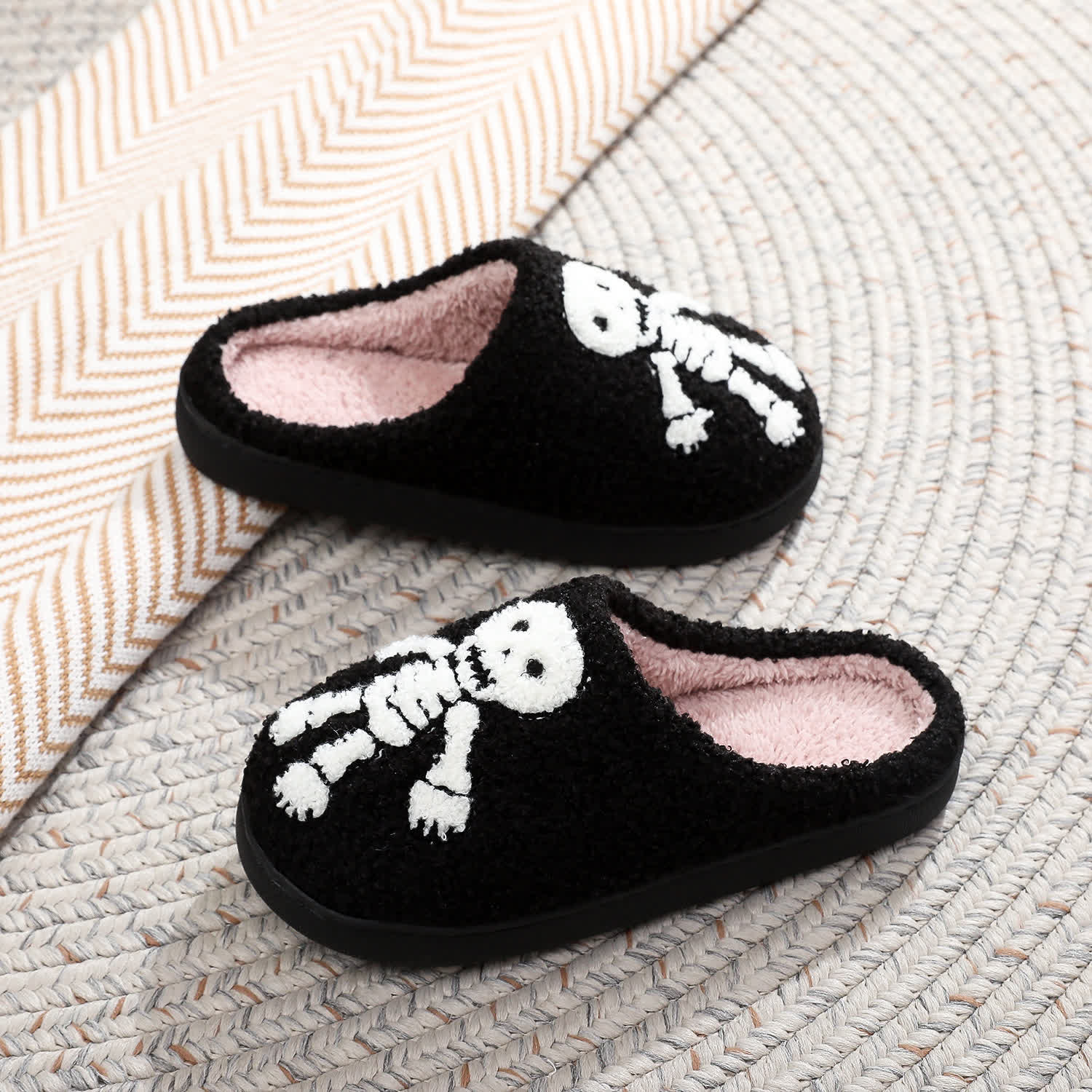 Plus Size Halloween Horror Skeleton Slippers - image 4