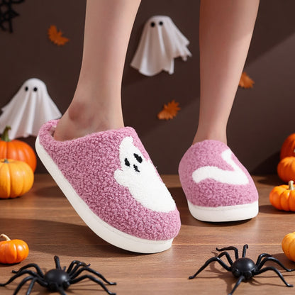 Plus Size Halloween Purple Ghost Slippers - image 0