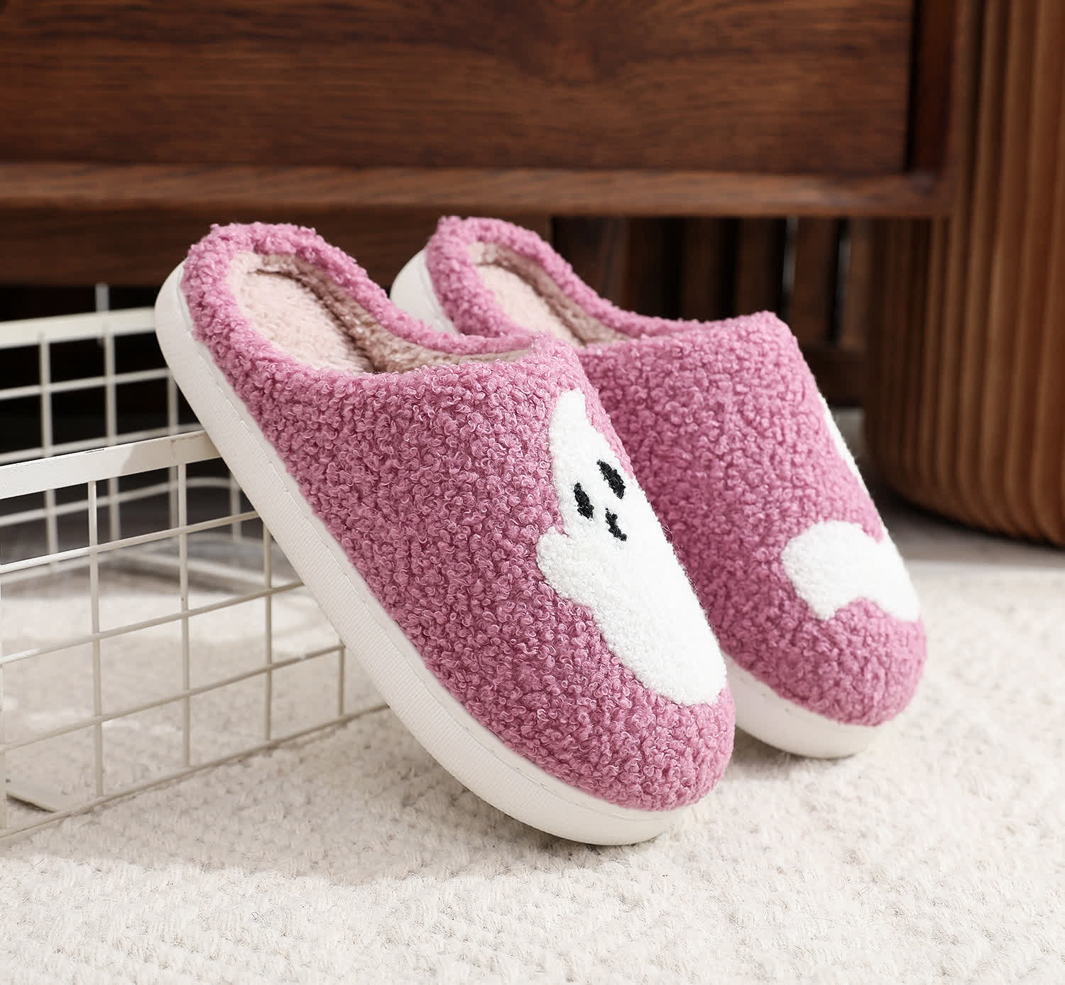 Plus Size Halloween Purple Ghost Slippers - image 8