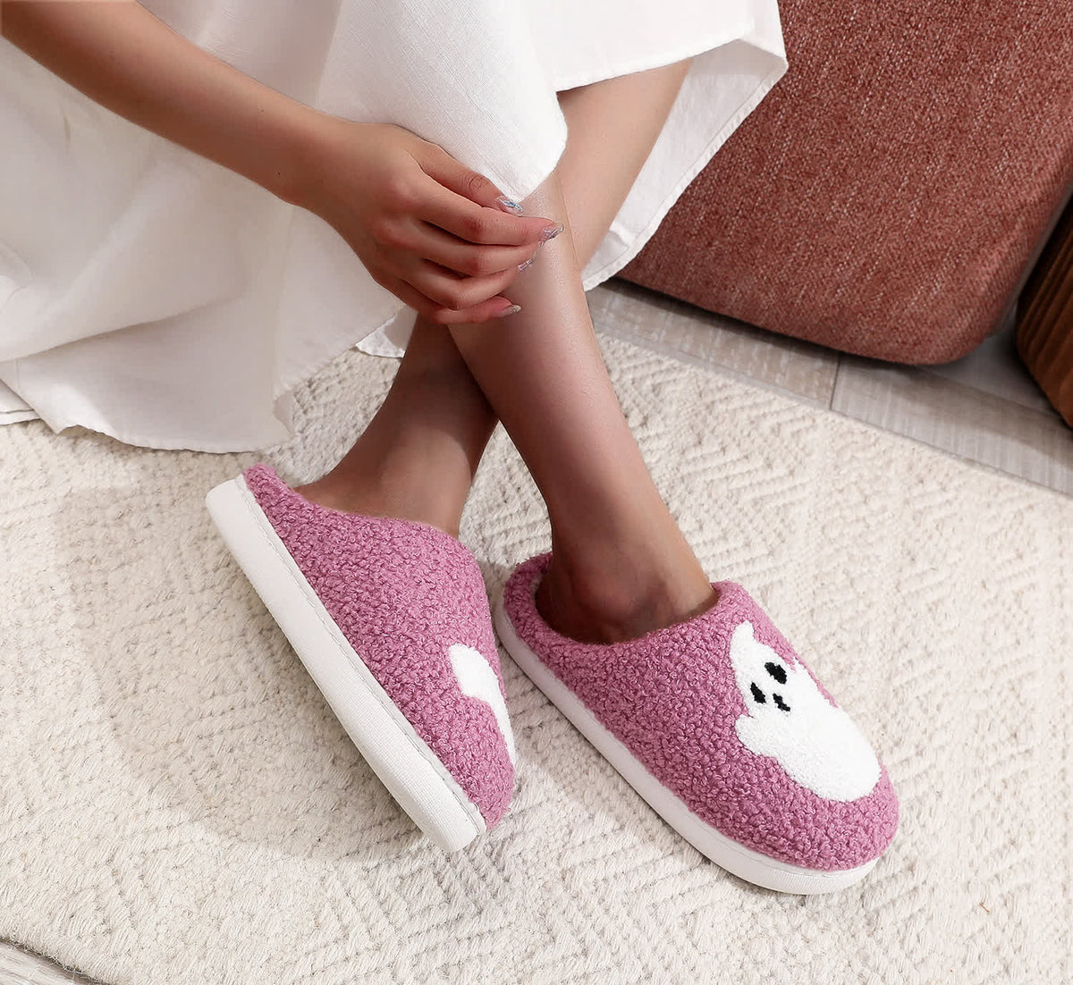 Plus Size Halloween Purple Ghost Slippers - image 4