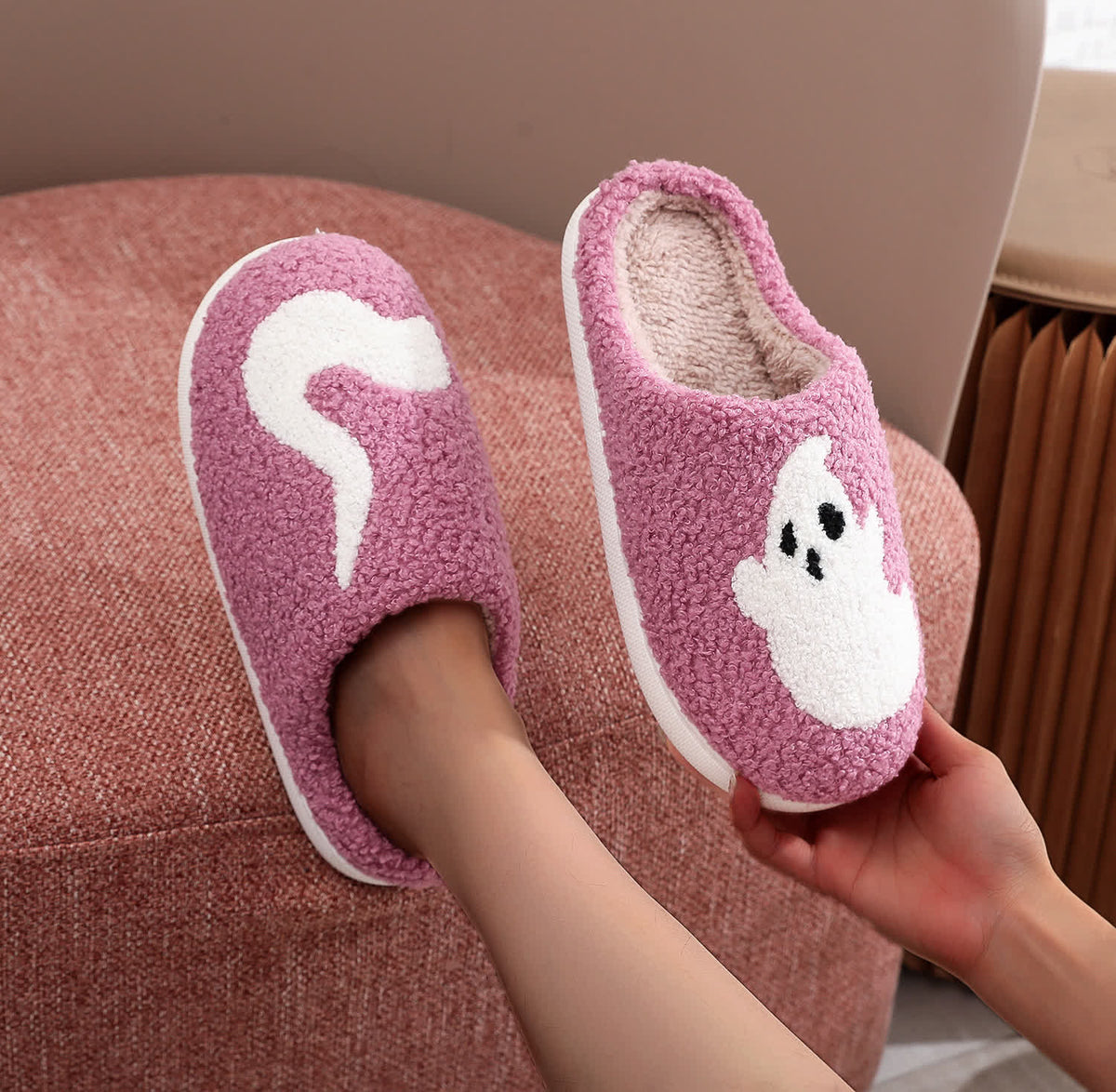 Plus Size Halloween Purple Ghost Slippers - image 6