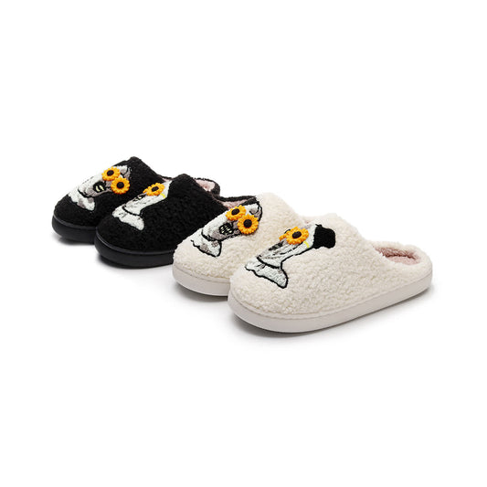 Halloween Skull Slippers with Flower Glasses - image 0