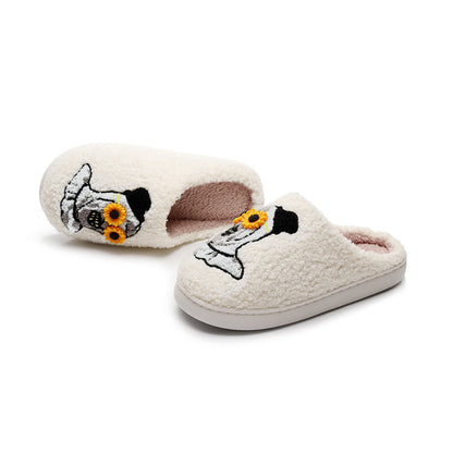 Halloween Skull Slippers with Flower Glasses - image 15