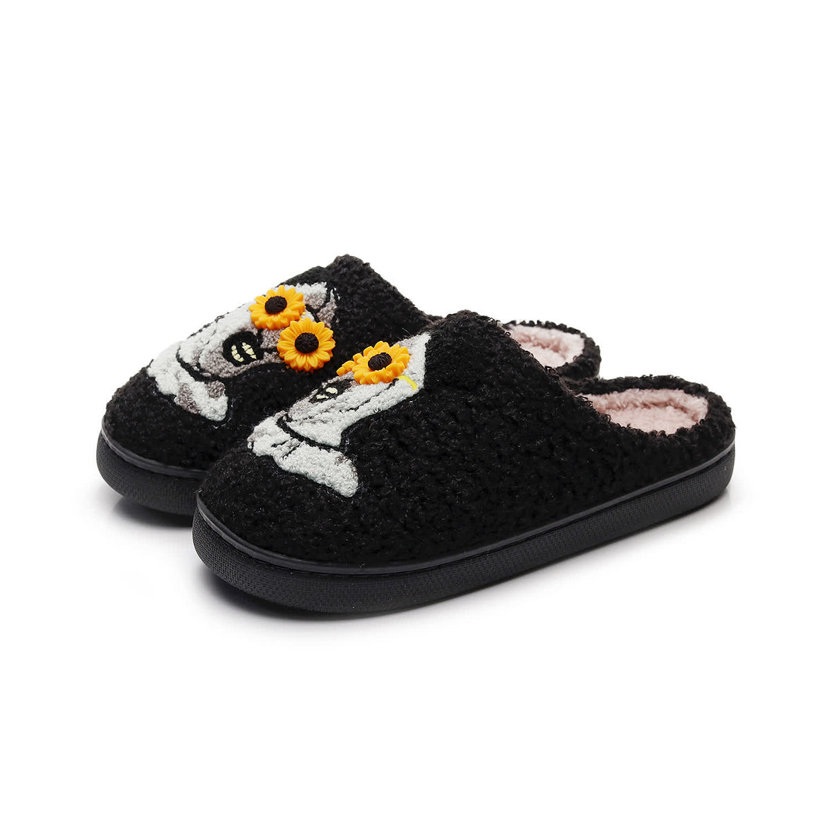Halloween Skull Slippers with Flower Glasses - image 4