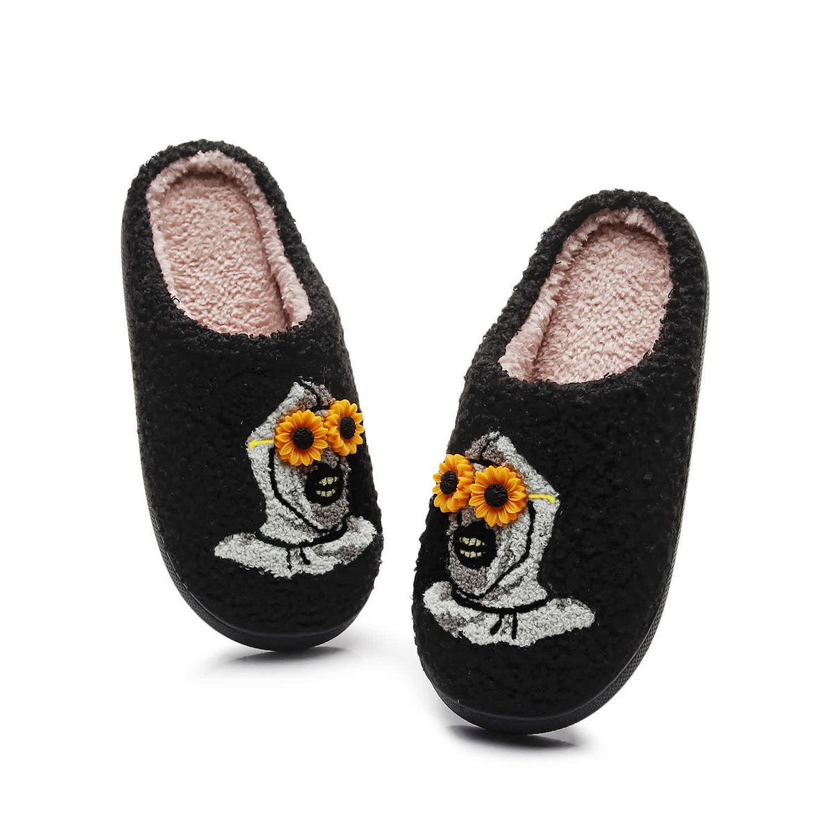 Halloween Skull Slippers with Flower Glasses - image 3