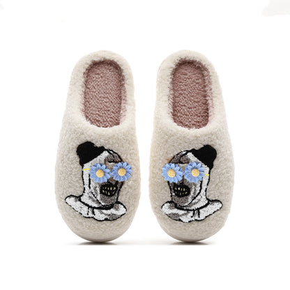 Halloween Skull Slippers with Flower Glasses - White - Blue - EU44-45(US10-11) - image 21