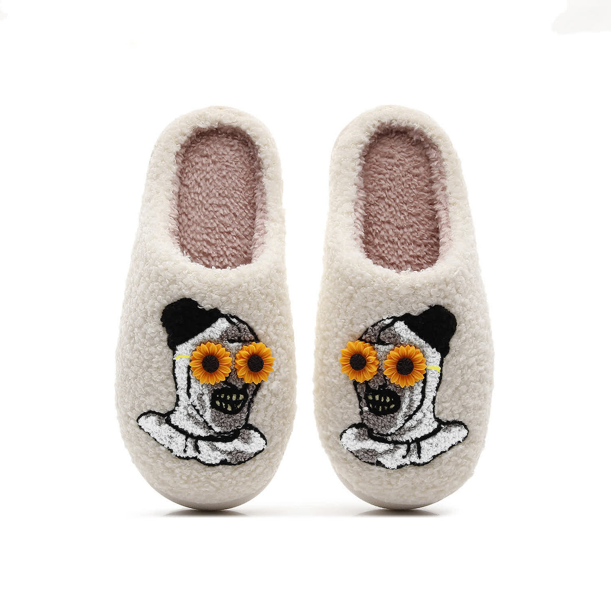 Halloween Skull Slippers with Flower Glasses - White - Yellow - EU44-45(US10-11) - image 17