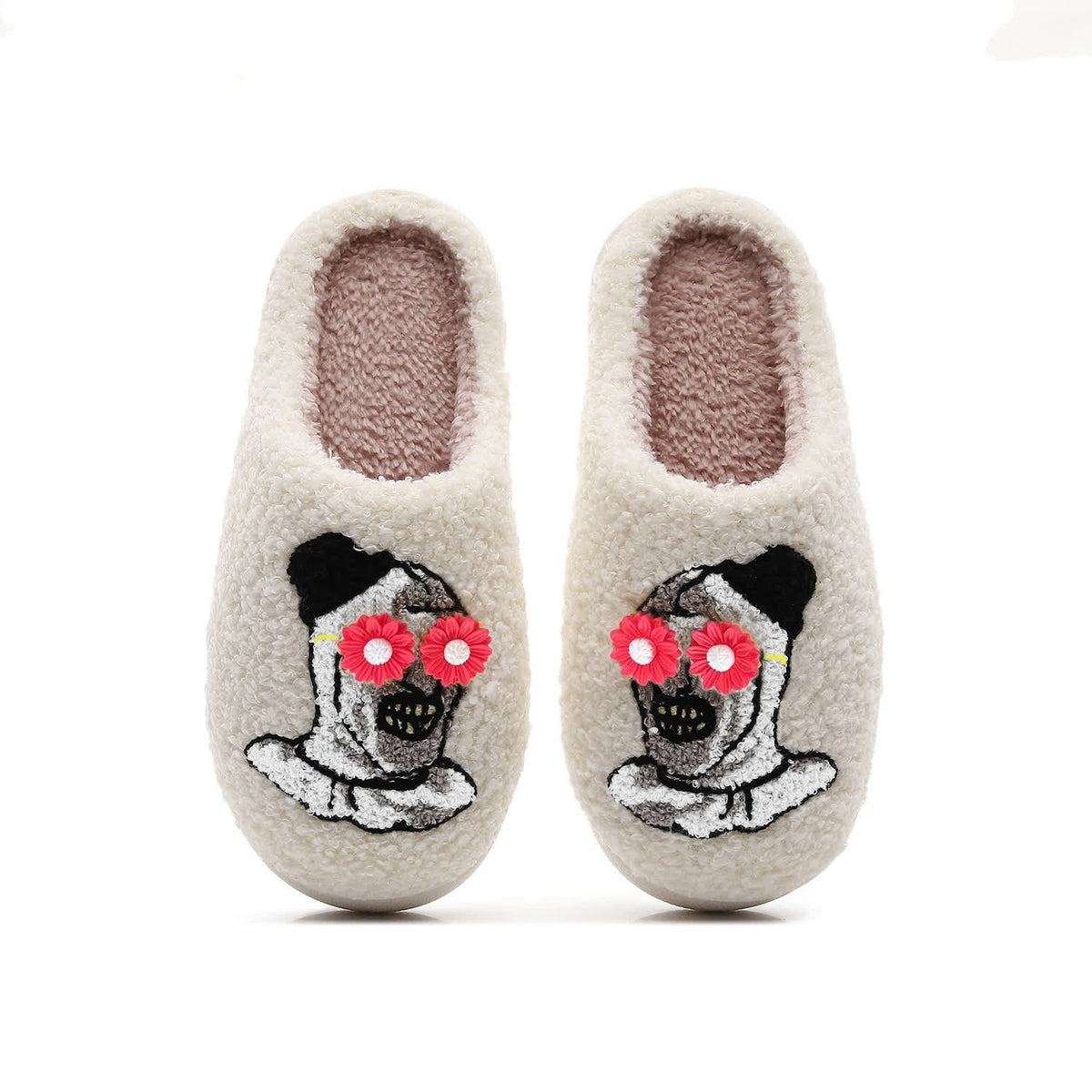 Halloween Skull Slippers with Flower Glasses - White - Red - EU44-45(US10-11) - image 19