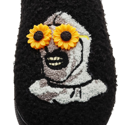 Halloween Skull Slippers with Flower Glasses - image 9